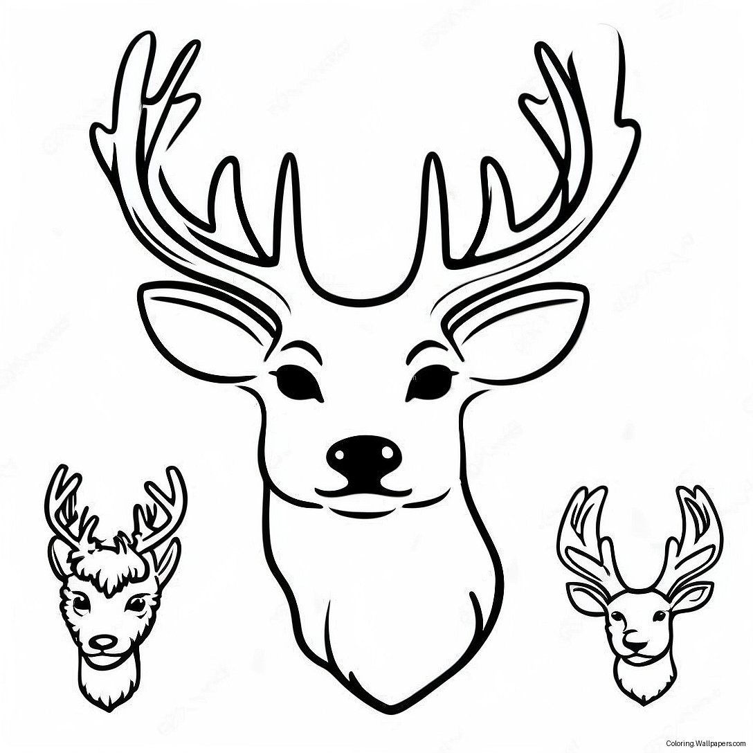 Deer Head Silhouette Coloring Page 42663