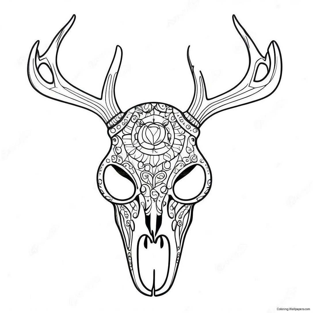 Deer Skull Coloring Page 52521