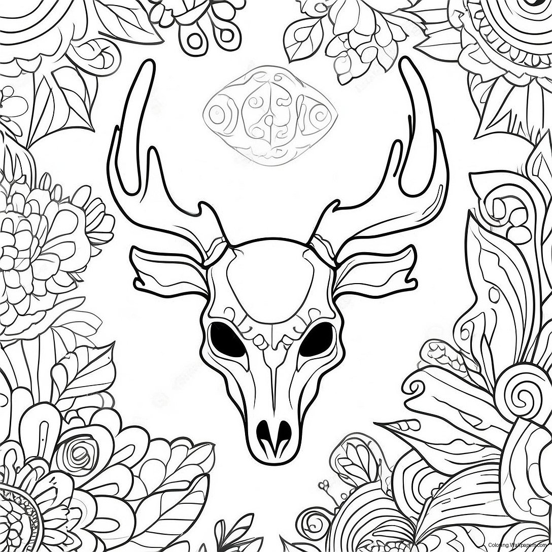 Deer Skull Coloring Page 52524