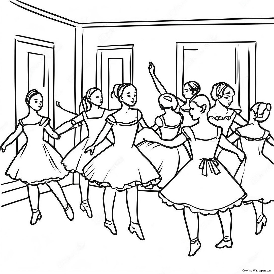 Degas Famous Dance Class Coloring Page 48777