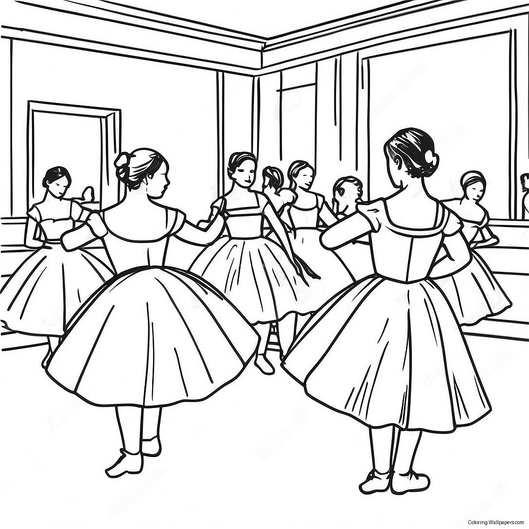 Degas Famous Dance Class Coloring Page 48778