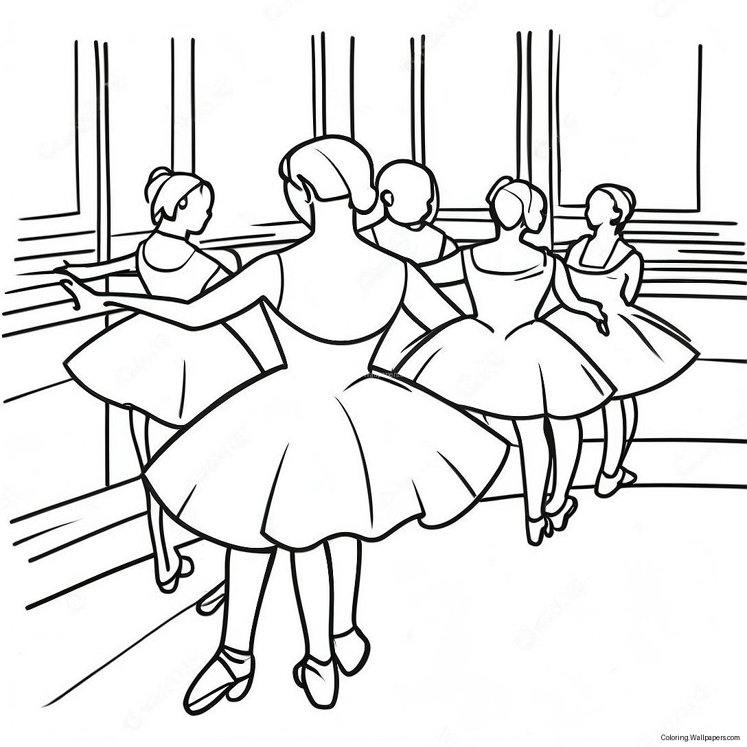 Degas Famous Dance Class Coloring Page 48779