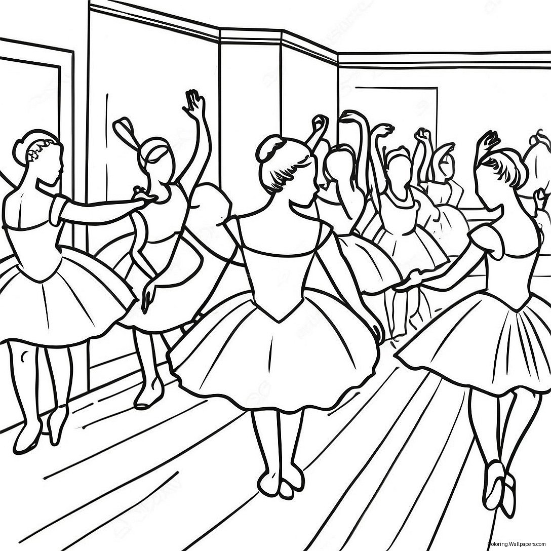 Página Para Colorear De La Famosa Clase De Danza De Degas 48780