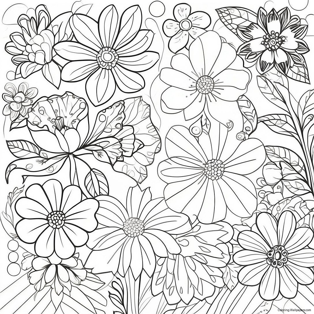 Delicate Flower Border Coloring Page 40265