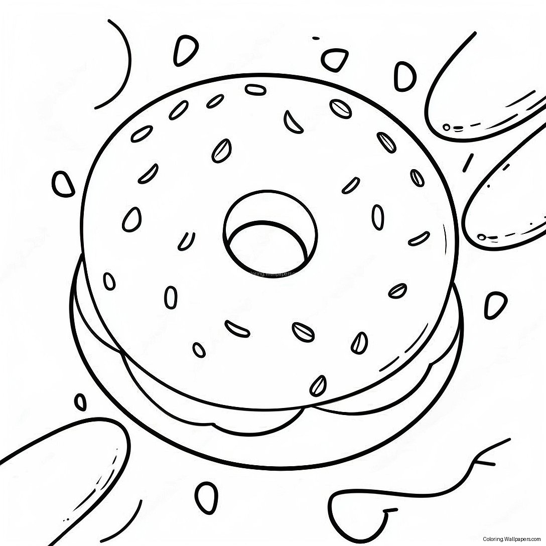 Läcker Bagel Med Cream Cheese Målarbild 34085