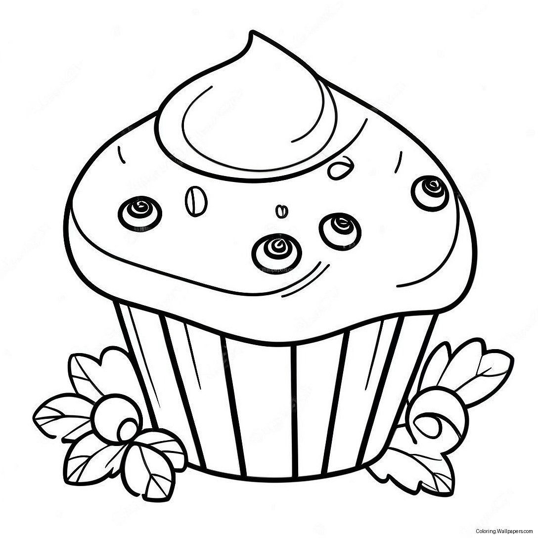 Pagina Da Colorare Muffin Ai Mirtilli Delizioso 50450