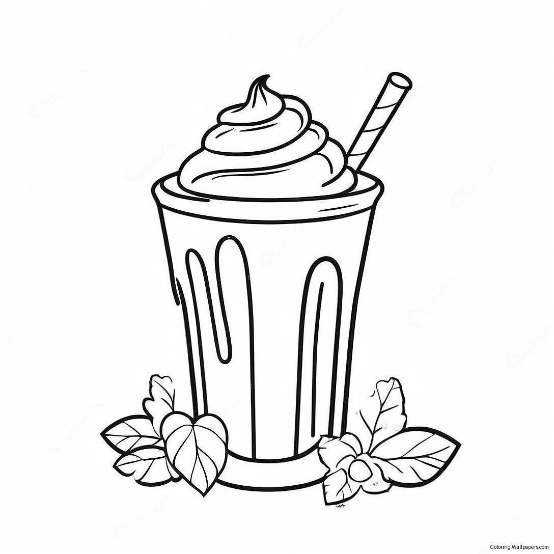 Delicious Chocolate Milkshake Coloring Page 6946