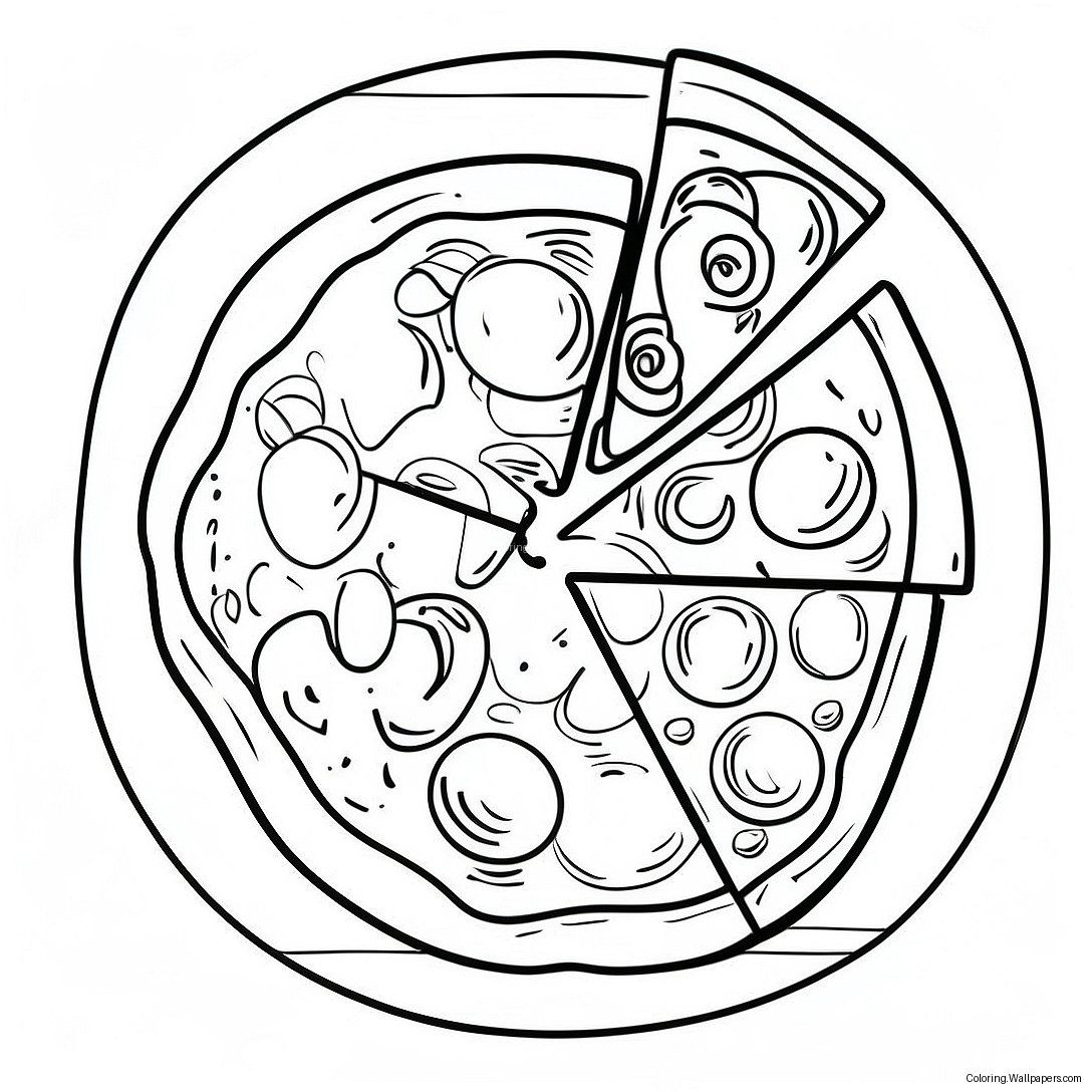 Delicious Pizza Coloring Page 26982