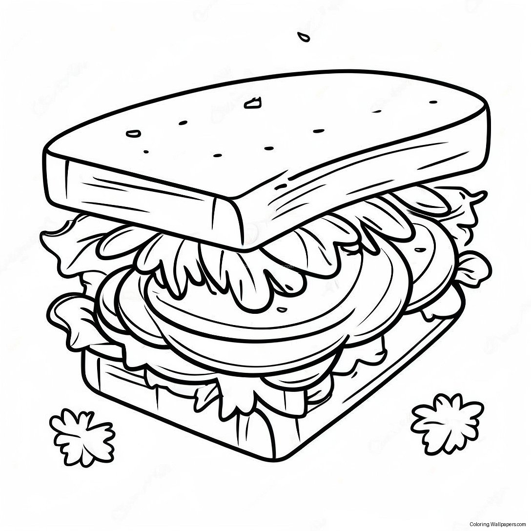 Heerlijke Sandwich Met Sla Kleurplaat 22697