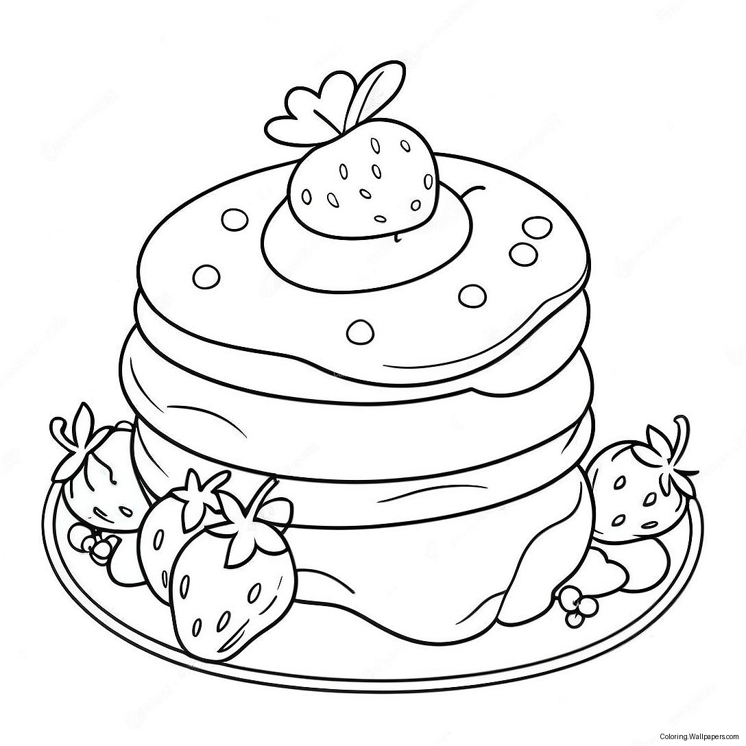 Delicious Strawberry Shortcake With Cherry Topping Coloring Page 29892