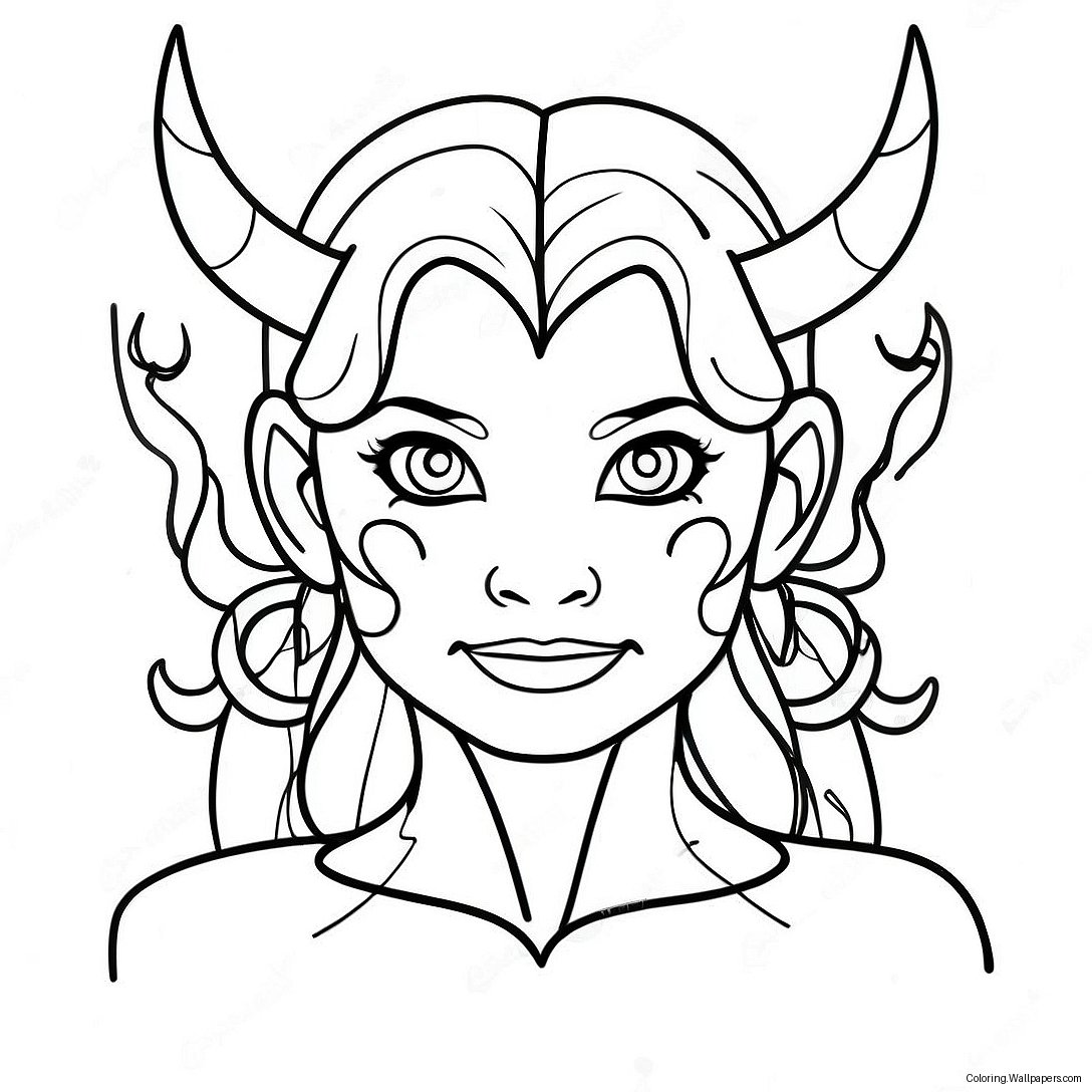 Demon Girl Coloring Page 26698