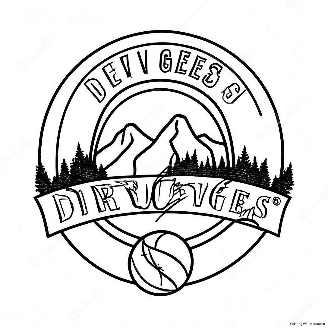 Denver Nuggets Logo Fargeleggingsark 22016