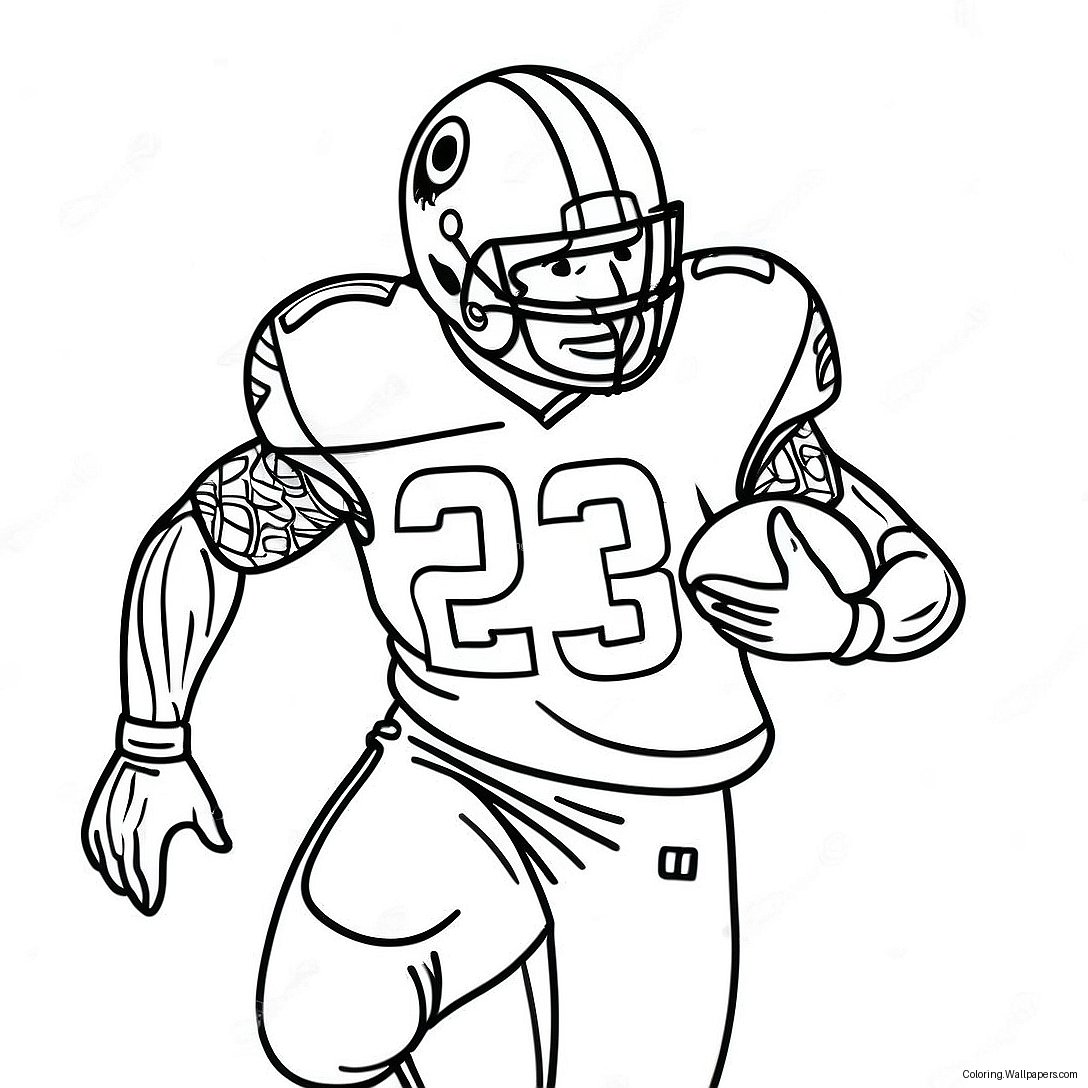 Derrick Henry Running With Football Coloring Page 29659