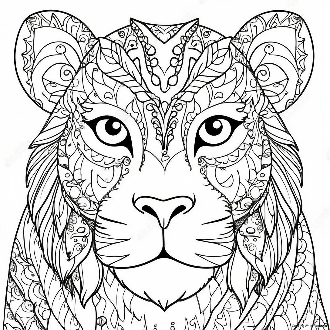 Detailed Animal Portrait Coloring Page 43327