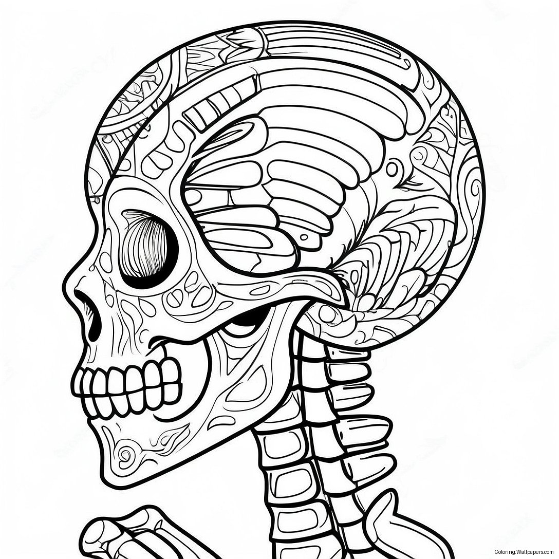 Detailed Animal Skeleton Coloring Page 54416