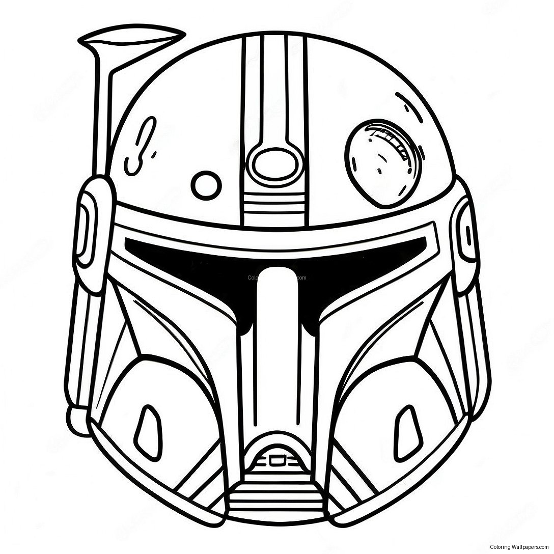 Detailed Boba Fett Helmet Coloring Page 35540