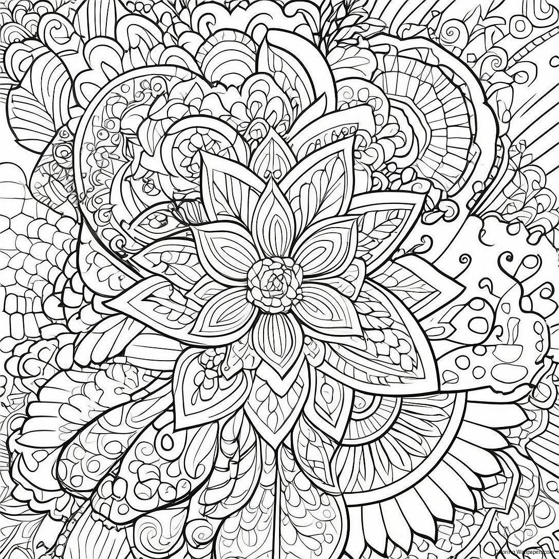 Detailed Floral Mandala Coloring Page 31065