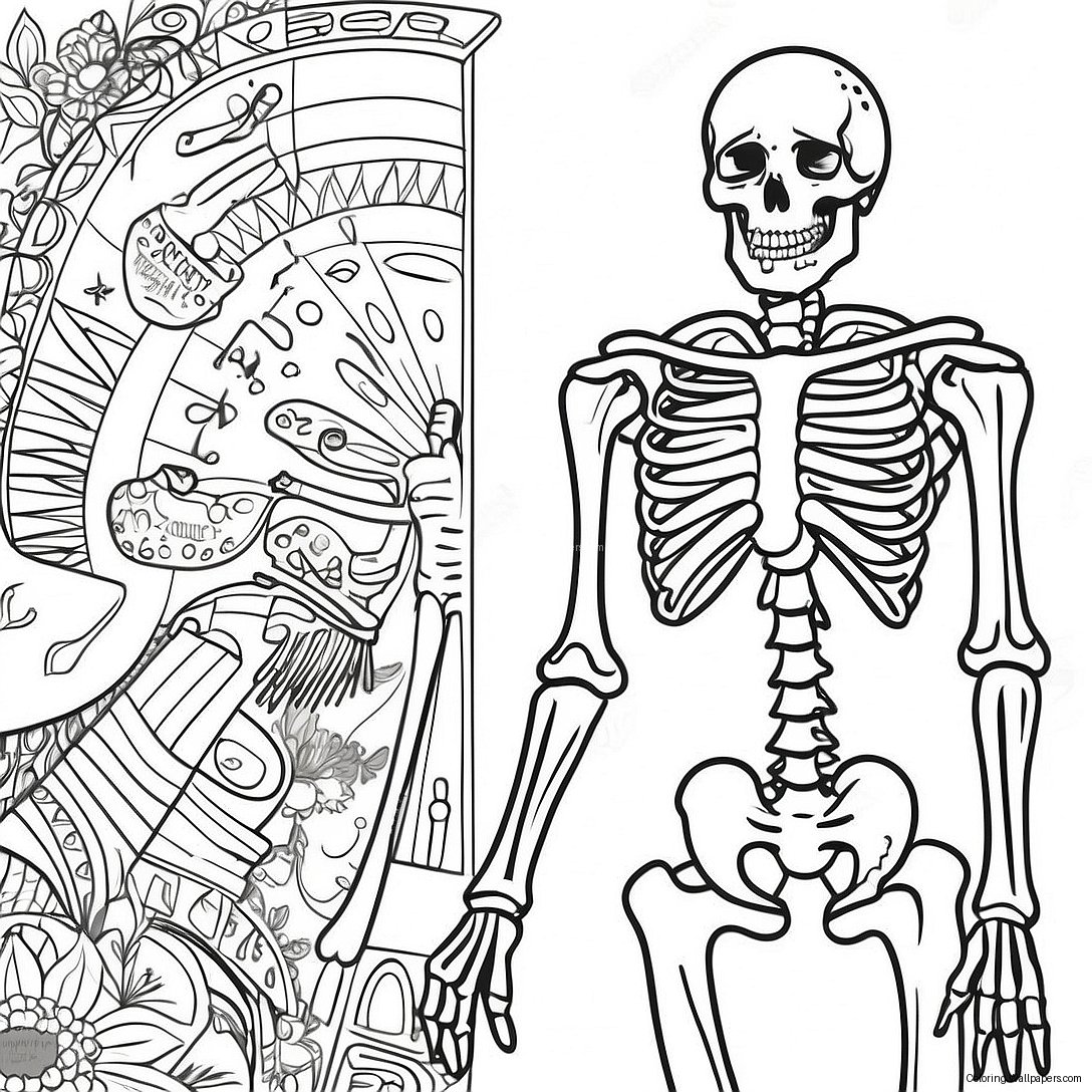 Detailed Human Skeleton Coloring Page 29321