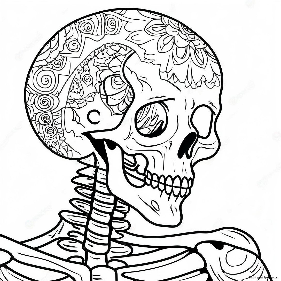 Detailed Human Skeleton Coloring Page 29323