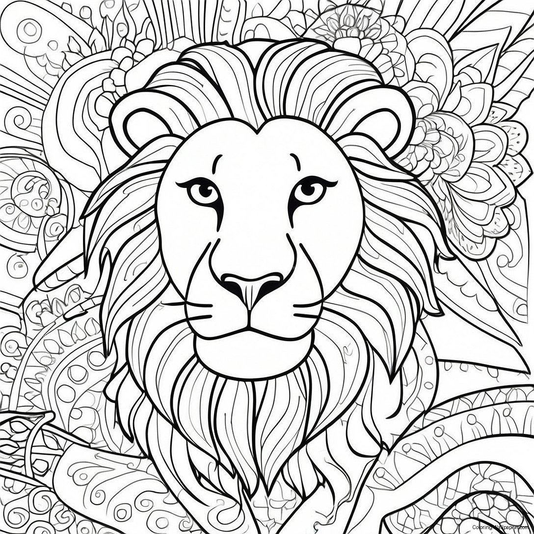 Detailed Lion Coloring Page 17522