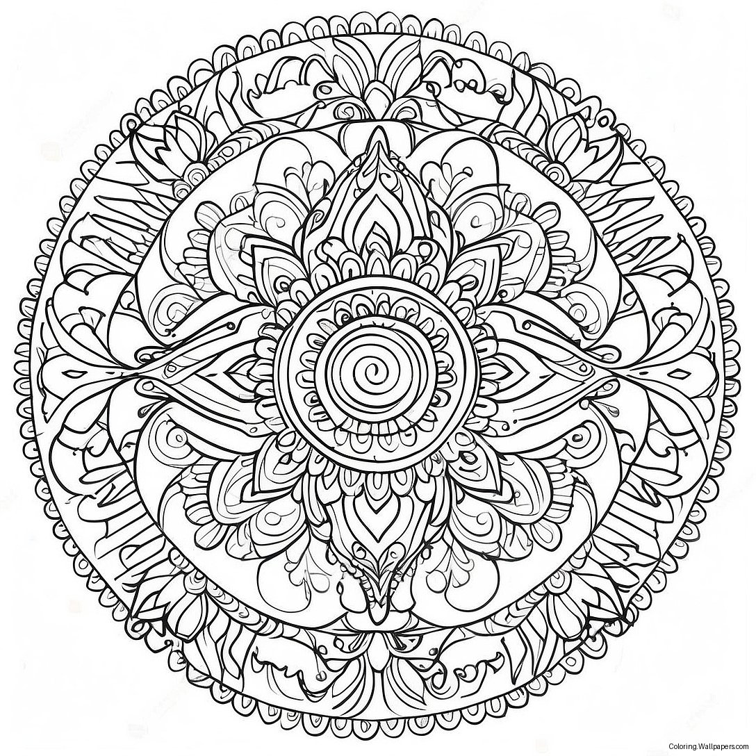 Gedetailleerde Mandala Kleurplaat 54022