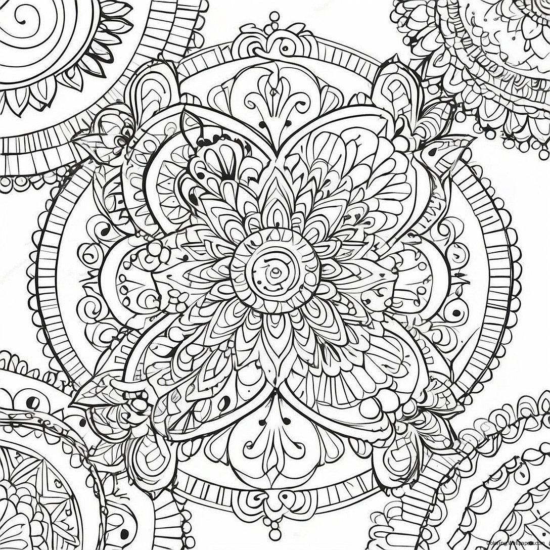 Detaljerad Mandala Målarbild 54023