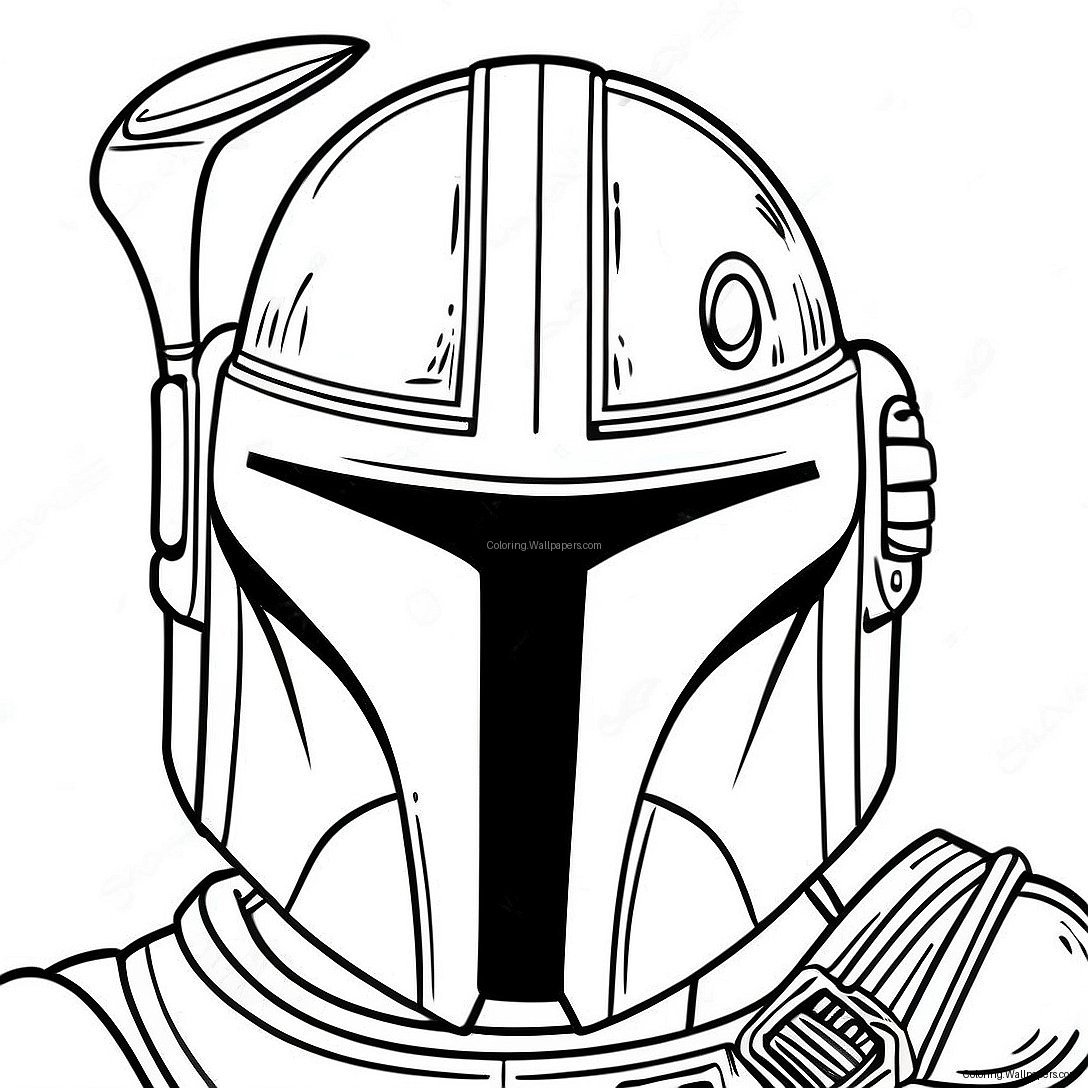 Detaljerad Mandalorian Hjälm Målarbild 58038