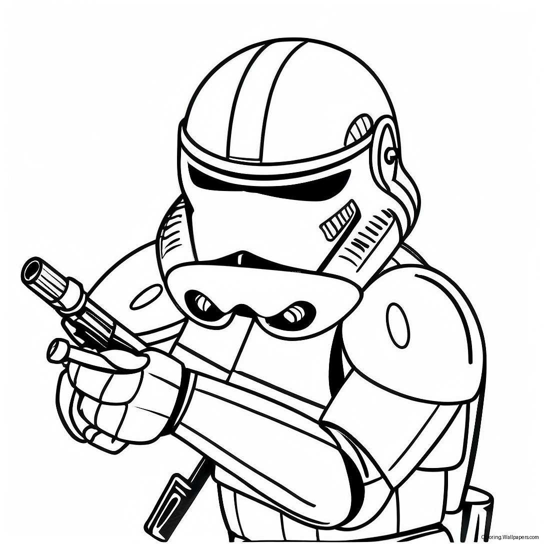 Page À Colorier De Clone Trooper Phase 1 En Pose D'action Détailée 52008