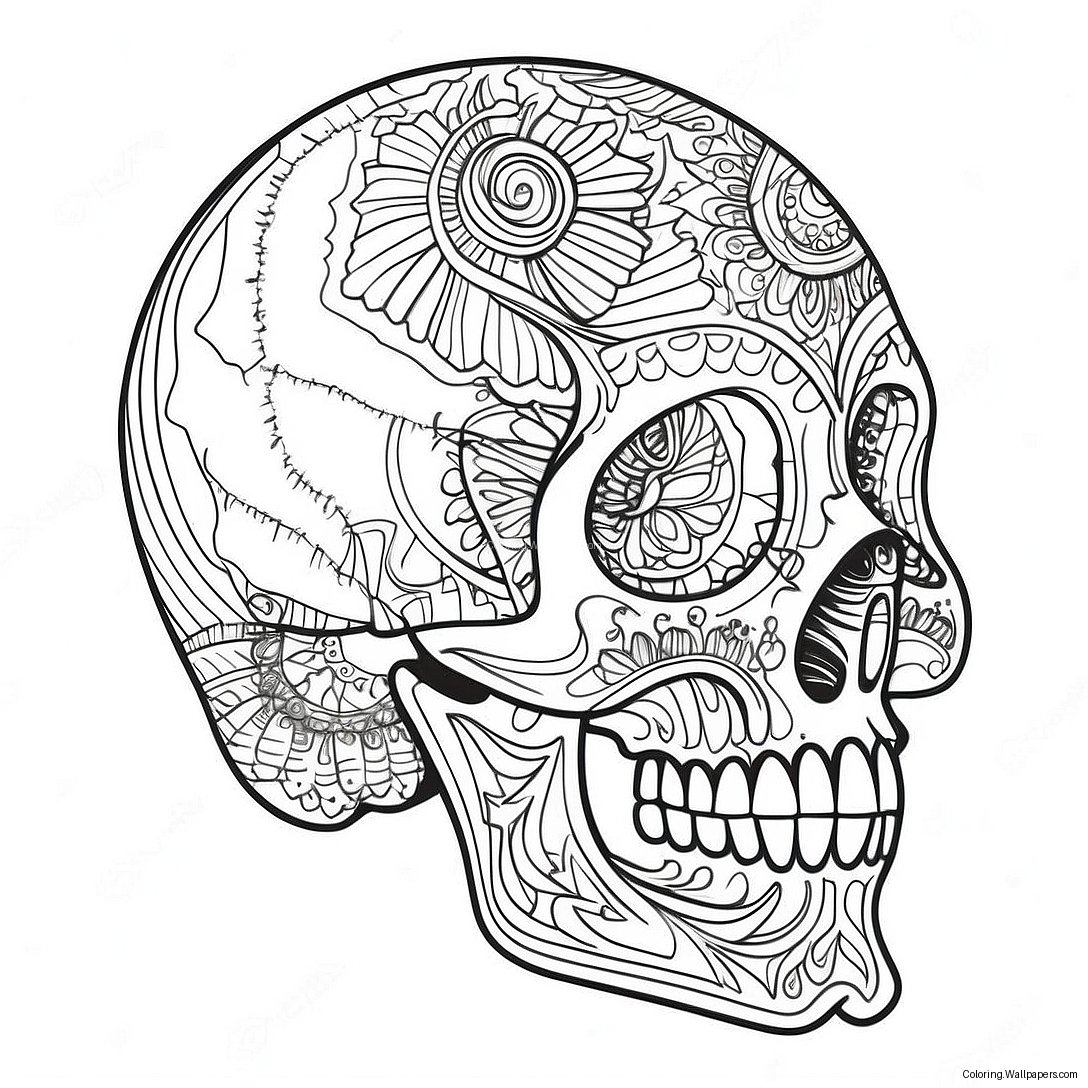 Gedetailleerde Schedelanatomie Kleurplaat 32331