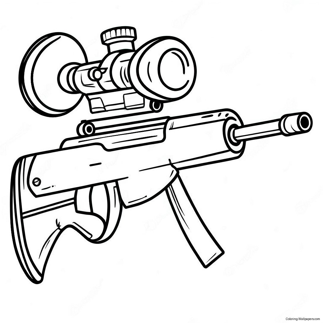 Detailed Sniper Rifle Coloring Page 23398