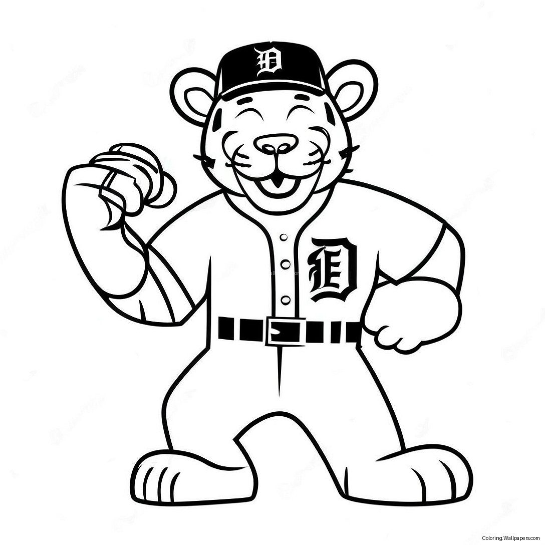 Detroit Tigers Mascotte Kleurplaat 44433