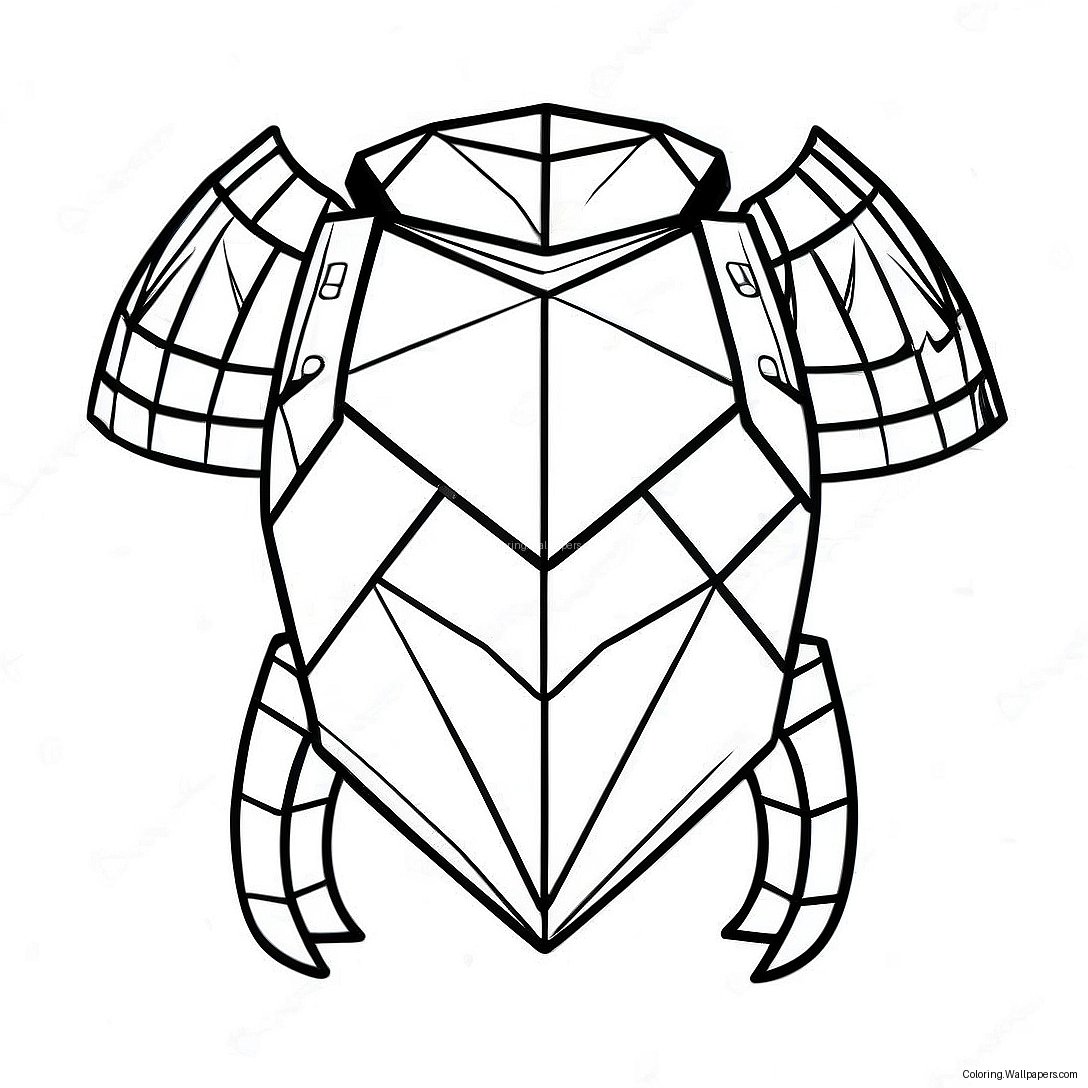 Página Para Colorir De Armadura De Diamante Do Minecraft 40890