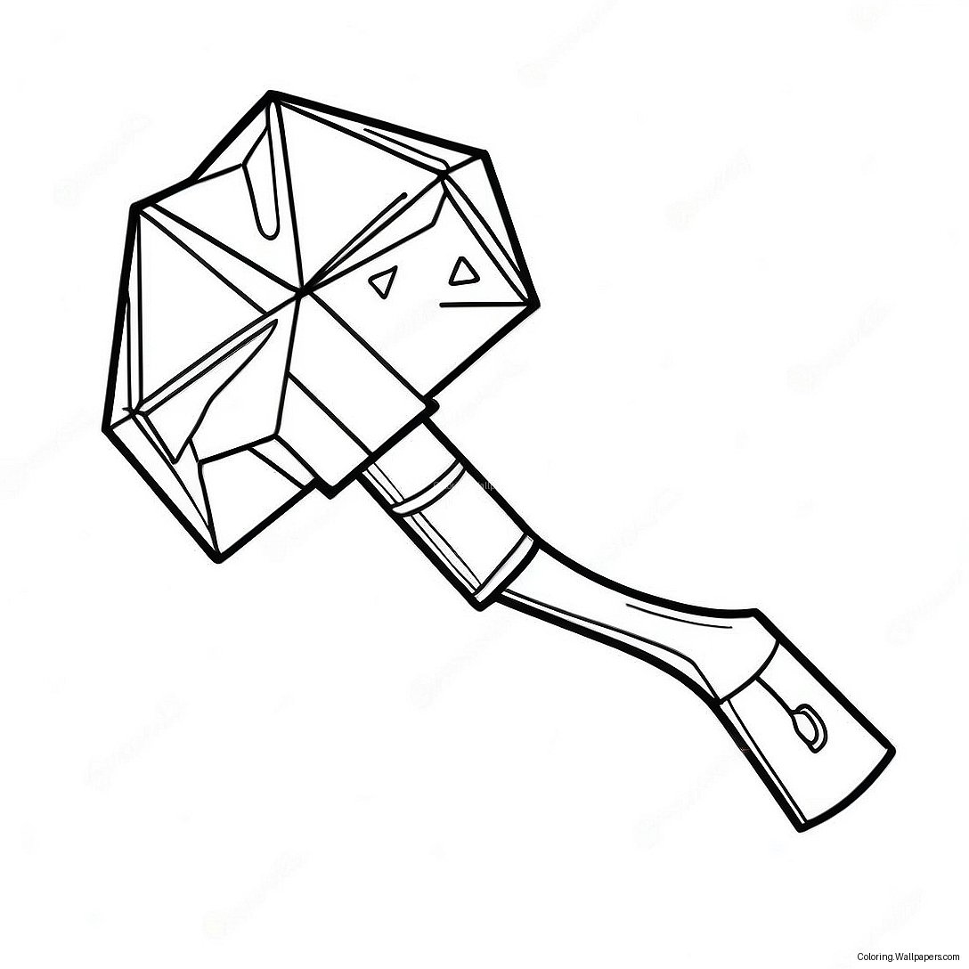 Diamond Minecraft Pickaxe Coloring Page 28127