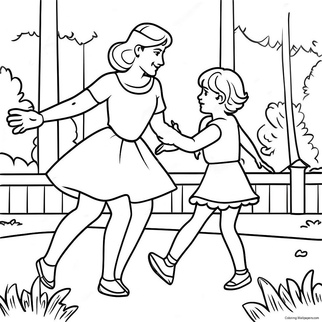 Page À Colorier De Diana Et Roma Jouant Dans Le Parc 4025