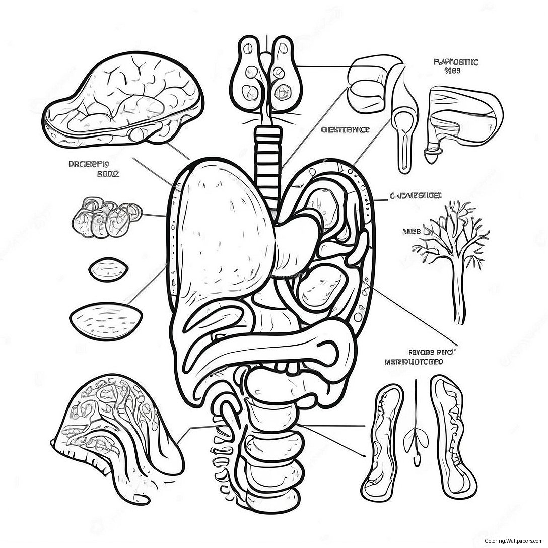 Página Para Colorir Do Diagrama Do Sistema Digestivo 42090