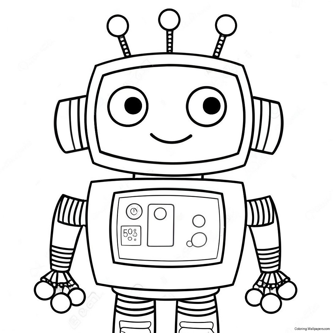 Digit The Number Robot Coloring Page 30746