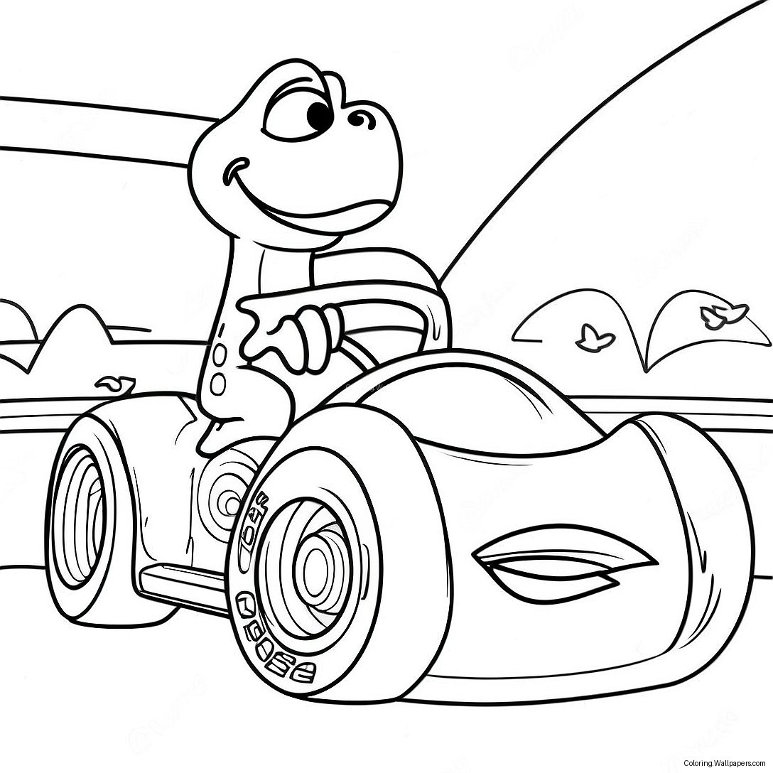 Dinoco Car Racing Coloring Page 46308