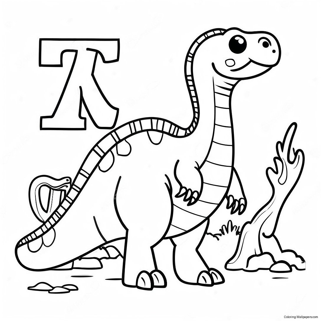 Dinosaur Alphabet Coloring Page 45265