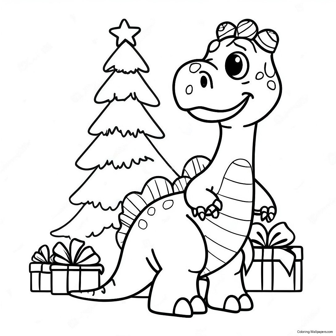 Dino Kerstboom Kleurplaat 2102