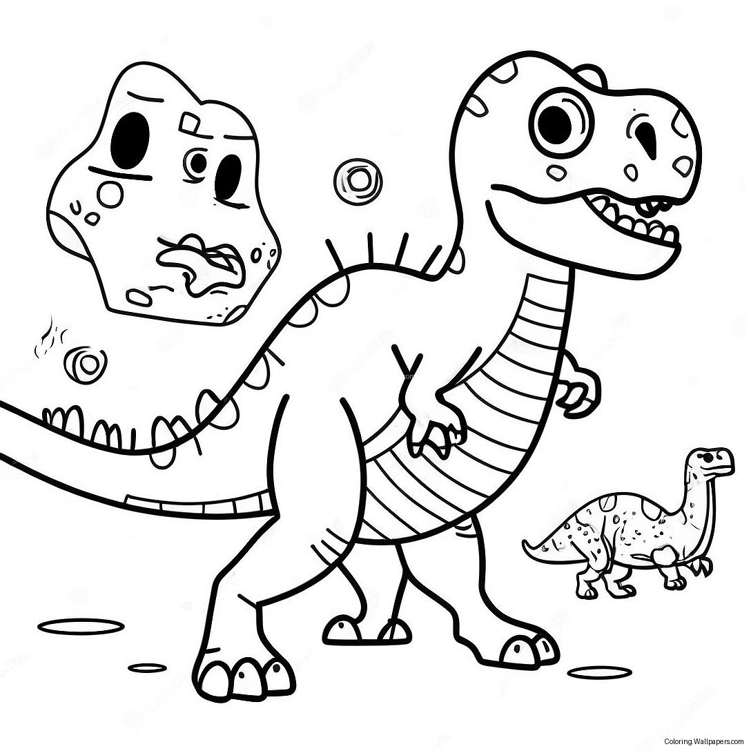 Page À Colorier De Fossile De Dinosaure 19969