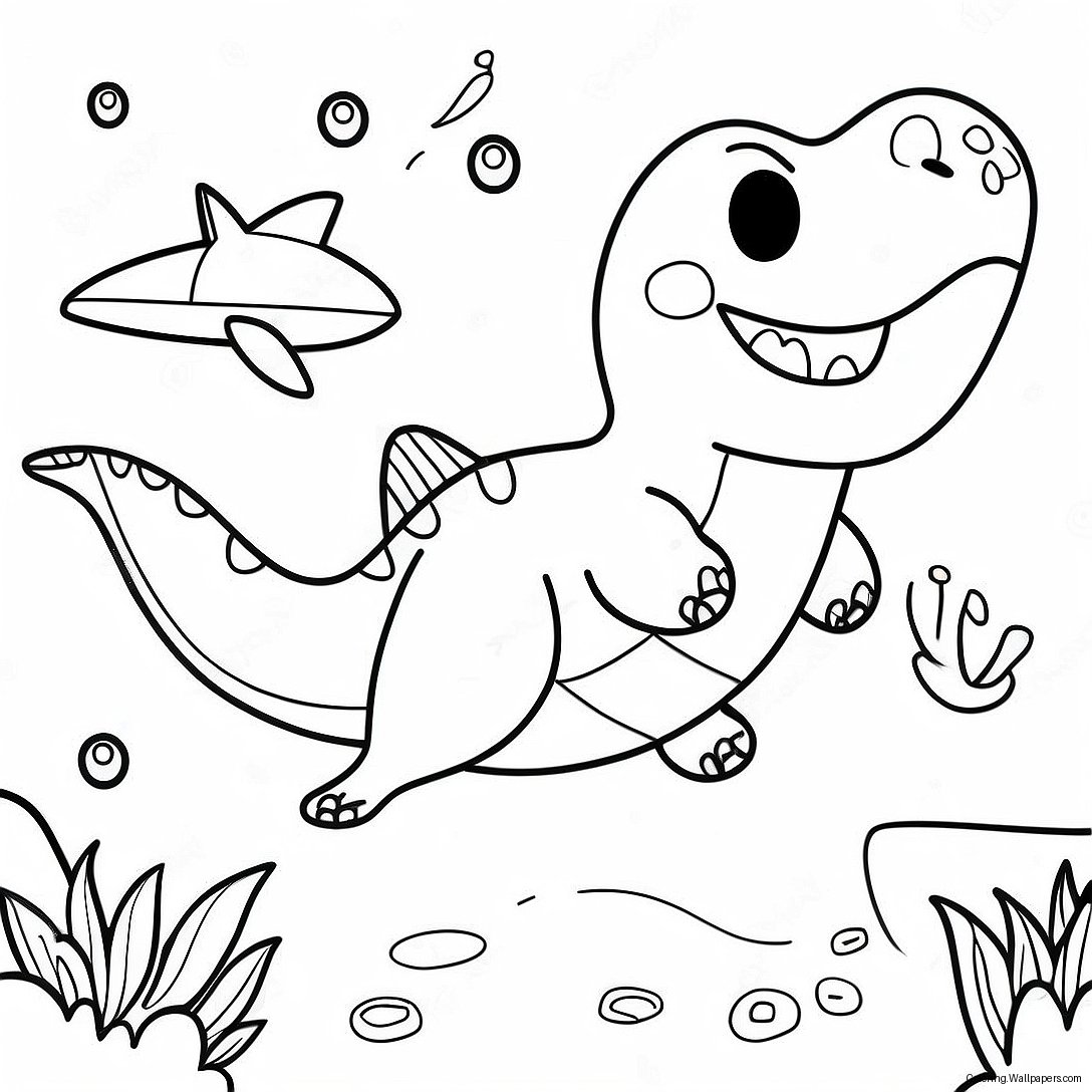 Dinosaur Shark Coloring Page 55653