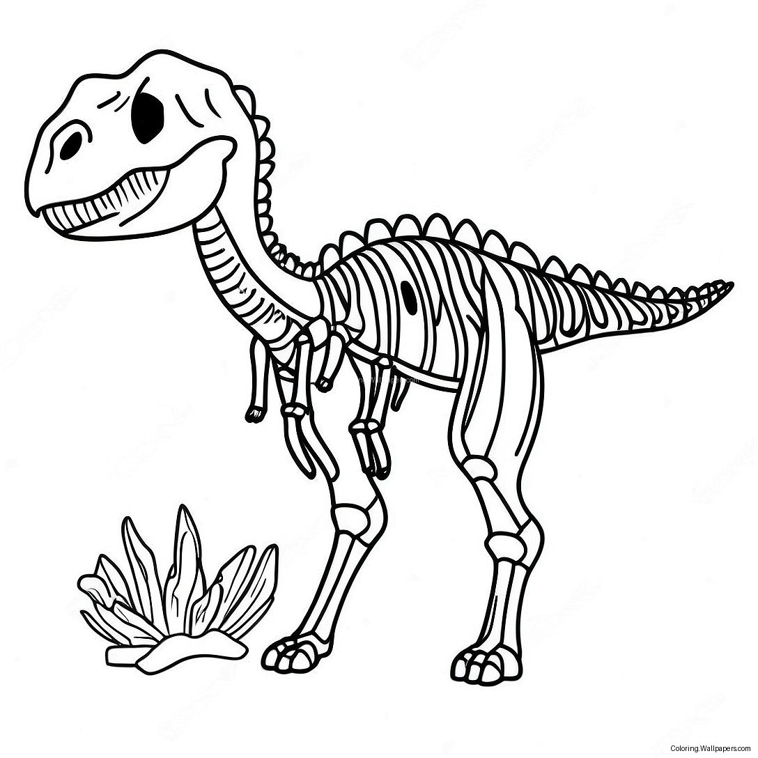 Página Para Colorear De Esqueleto De Dinosaurio 30210