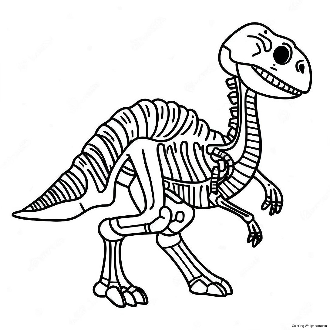 Página Para Colorear De Esqueleto De Dinosaurio 30211