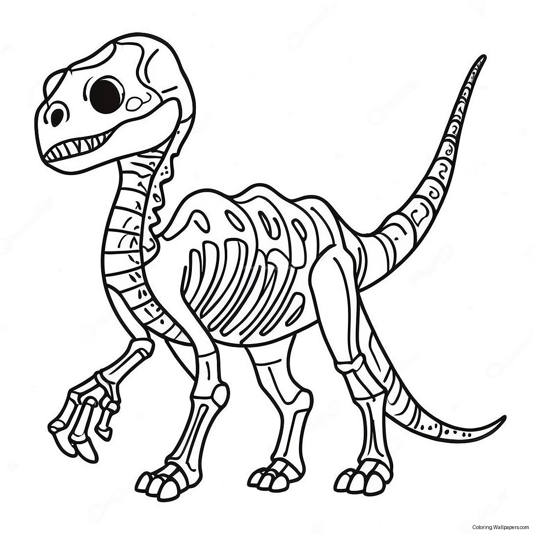 Página Para Colorir Esqueleto De Dinossauro 30212