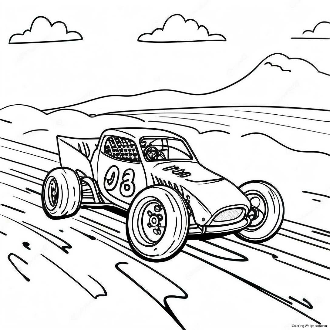 Page À Colorier De Voiture De Course Sur Terre 46710