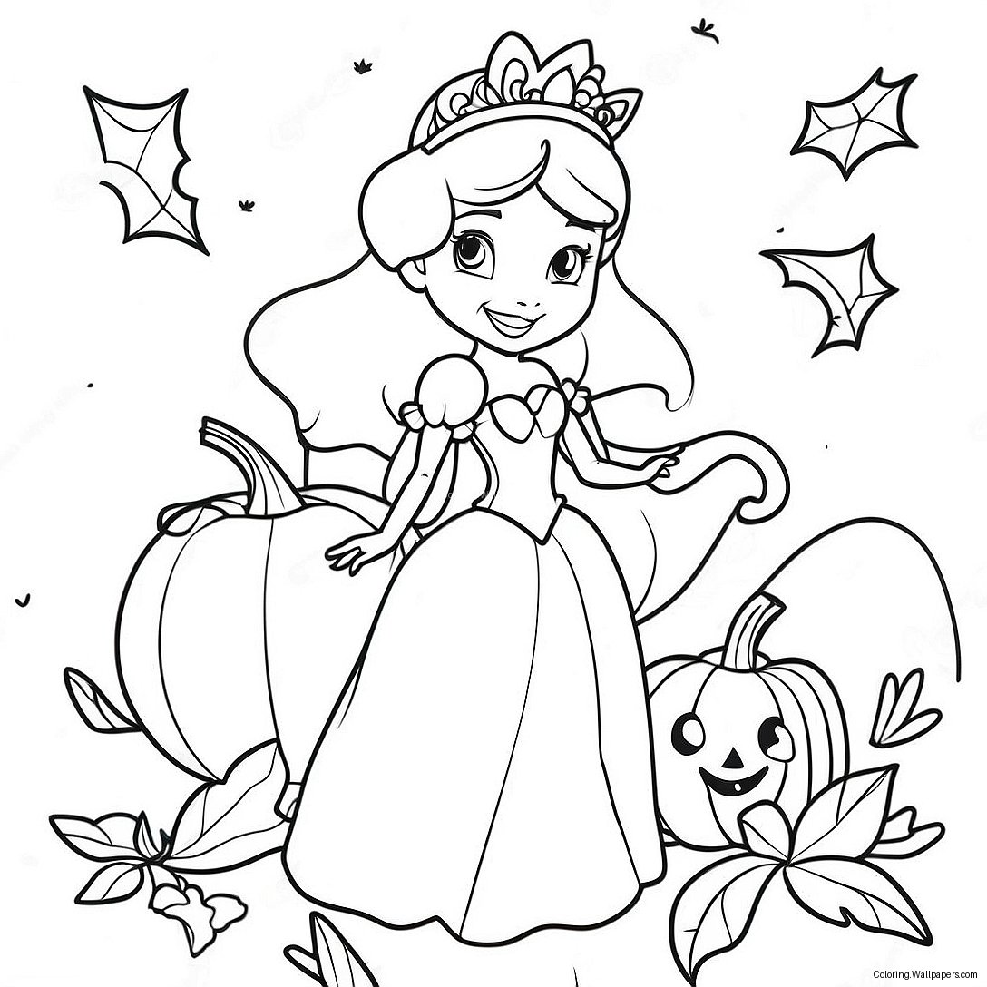 Page À Colorier Princesse Disney Halloween 13679