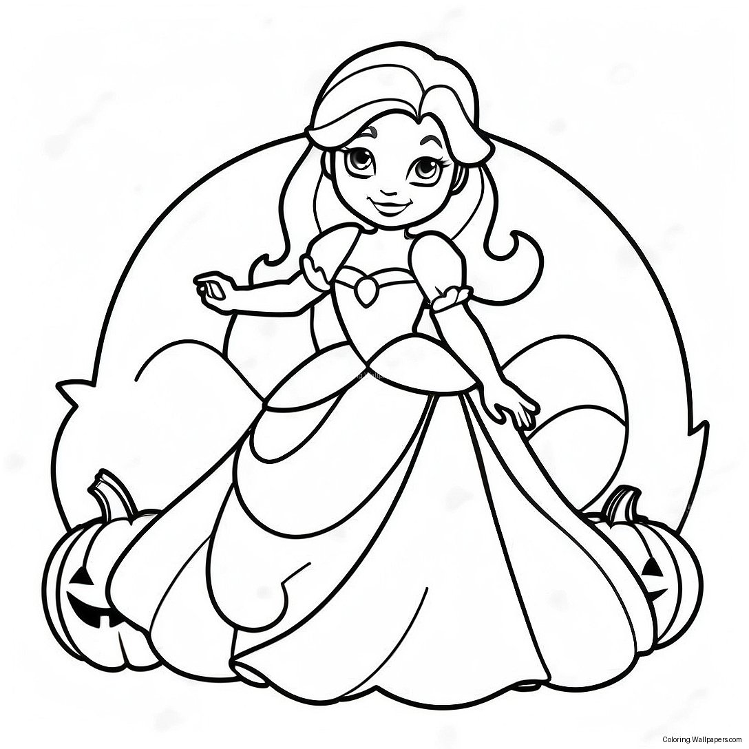 Página Para Colorear De Halloween De Princesa Disney 13680