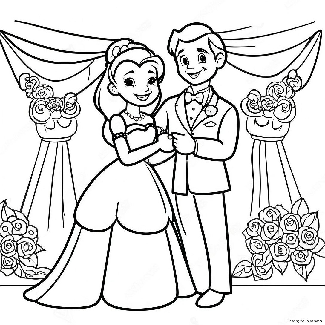 Disney Wedding Coloring Page 34069