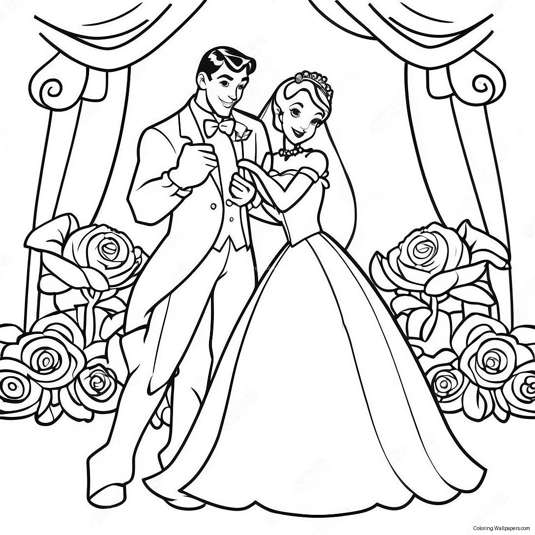 Página Para Colorear De Boda Disney 34072