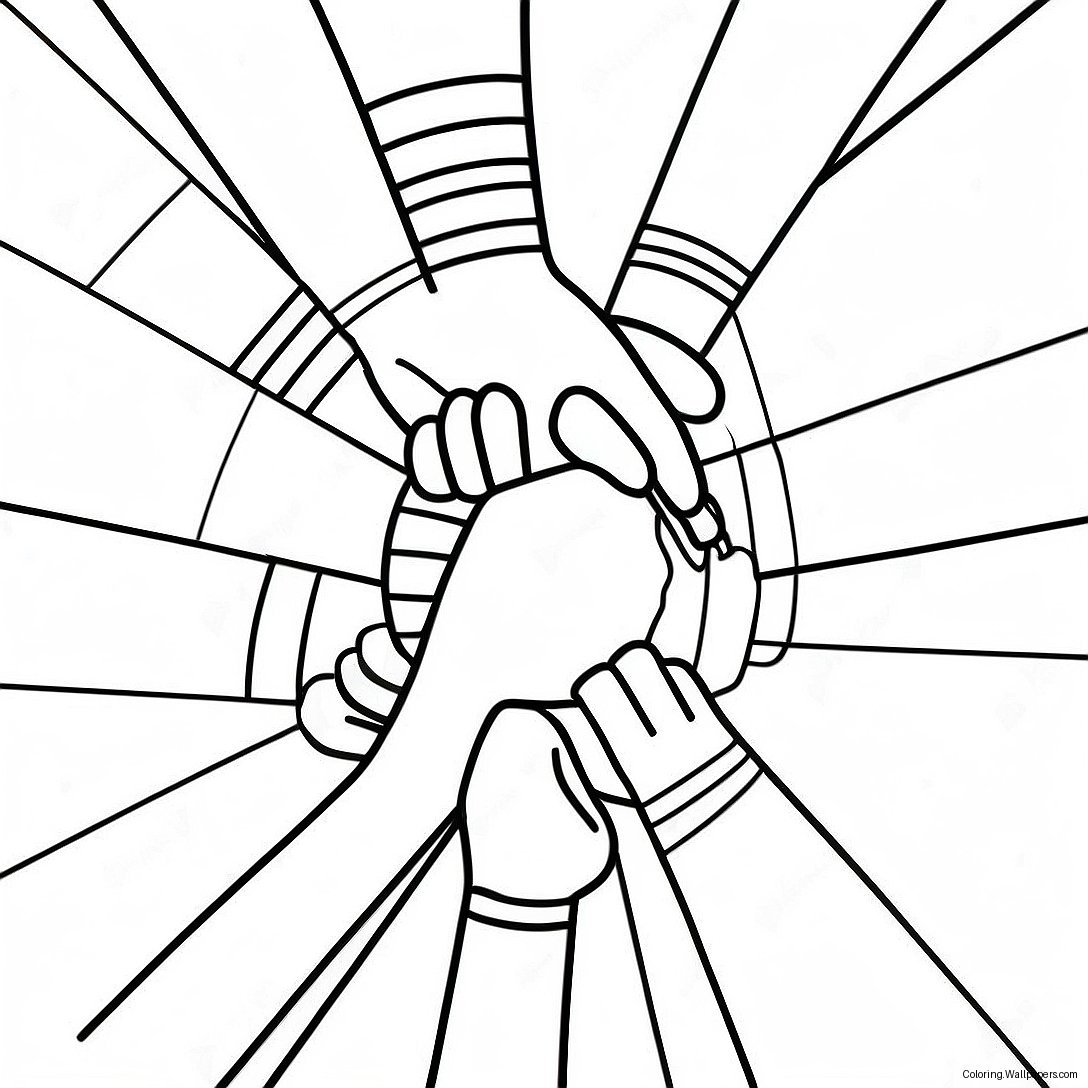 Diverse Citizens Holding Hands Coloring Page 43362